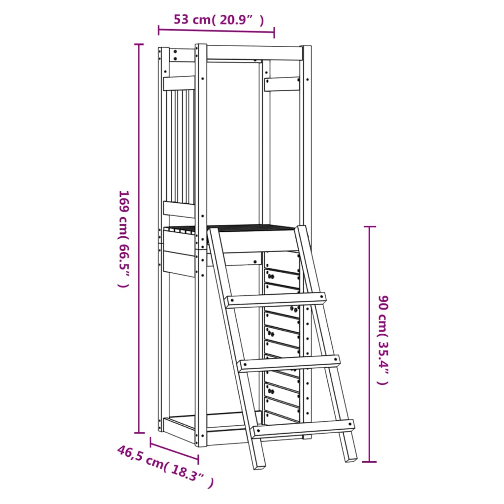 Solid Pine Wood Play Tower | Jscapes Home and Garden