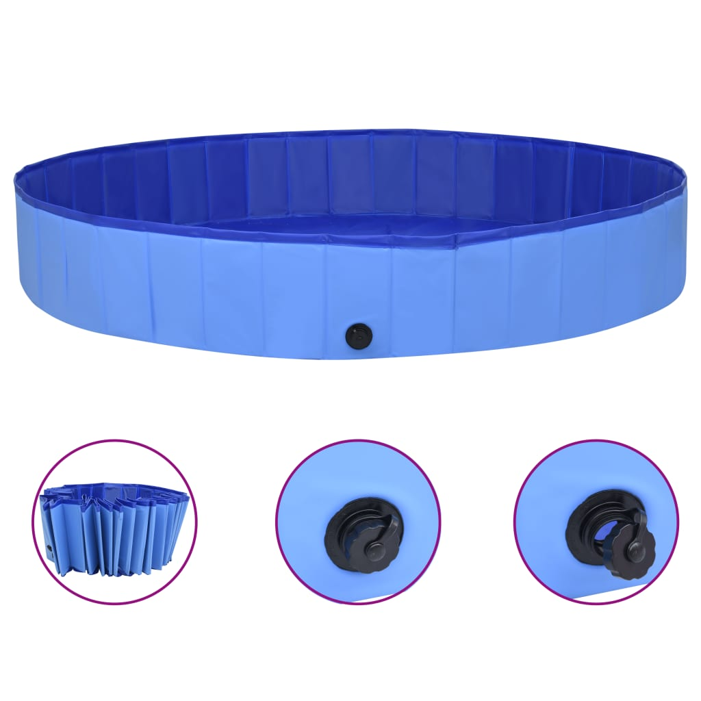 Foldable Dog Swimming Pool Blue 300x40 cm