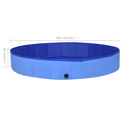 Foldable Dog Swimming Pool Blue 300x40 cm