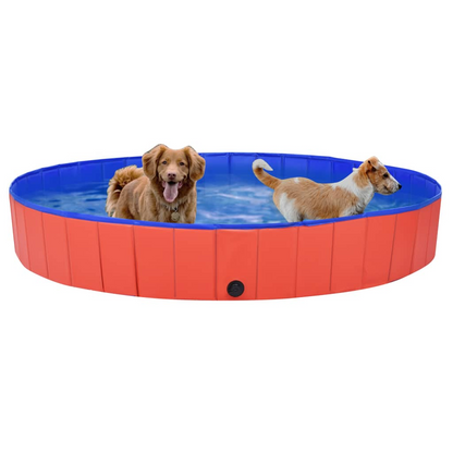 Foldable Dog Swimming Pool Red 200x30 cm