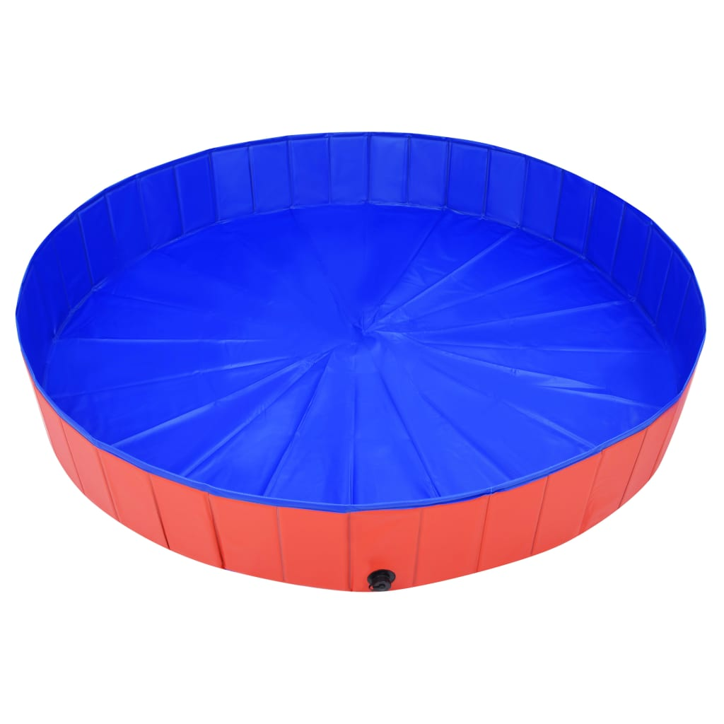 Foldable Dog Swimming Pool Red 200x30 cm