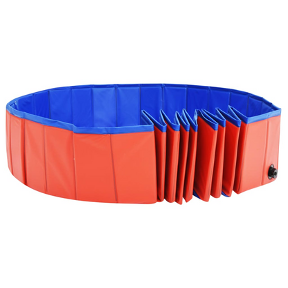 Foldable Dog Swimming Pool Red 200x30 cm