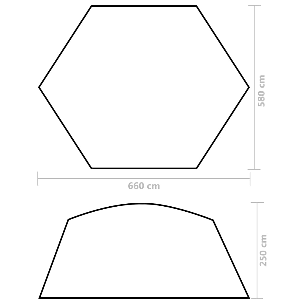 Pool Tent Fabric 660x580x250 cm Grey