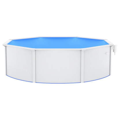 White Swimming Pool with Steel Wall  460x120 cm