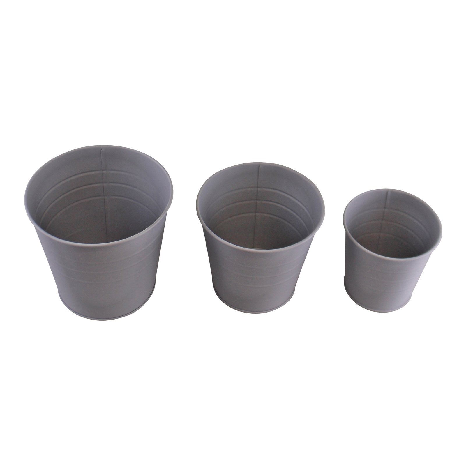 Set of 3 Round Metal Planters | Jscapes Home and Garden