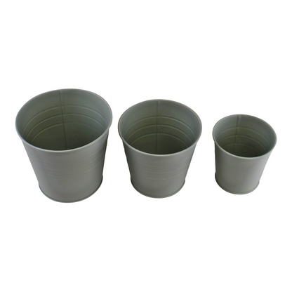 Set of 3 Round Metal Planters | Jscapes Home and Garden