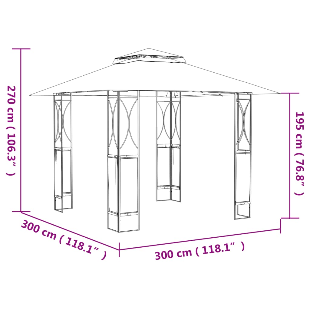 Anthracite Gazebo with Roof