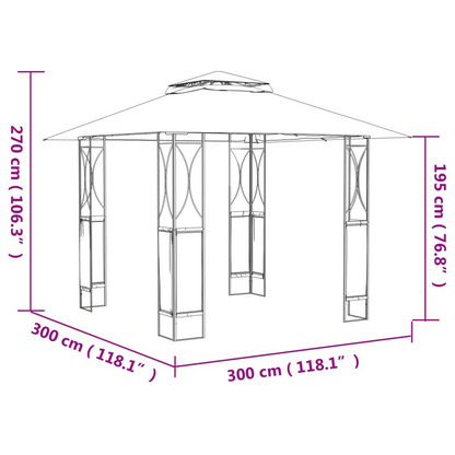 Anthracite Gazebo with Roof