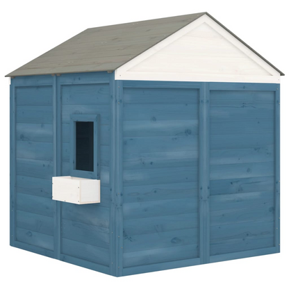  Playhouse with Lockable Door and Flower Pots- Blue