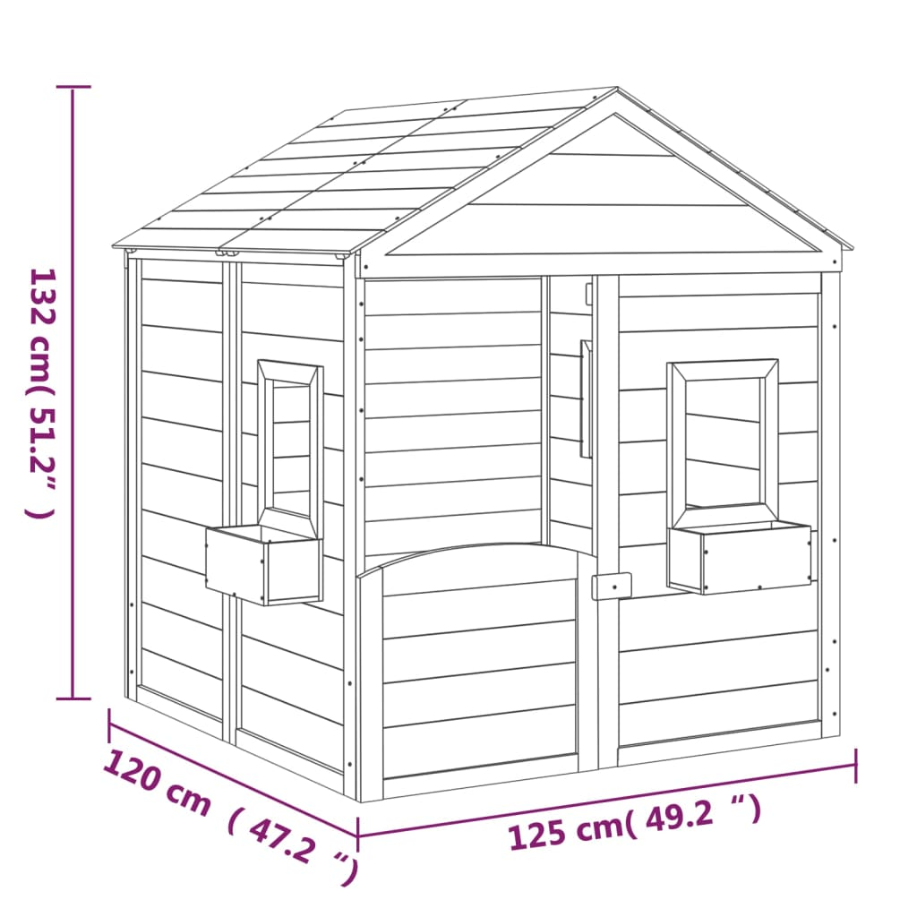  Playhouse with Lockable Door and Flower Pots- Blue