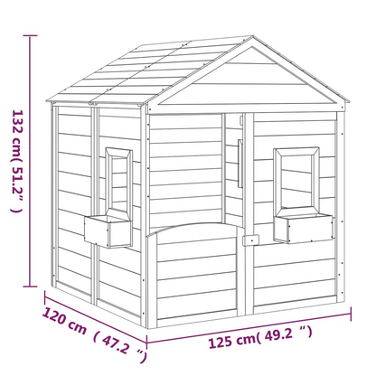  Playhouse with Lockable Door and Flower Pots- Blue