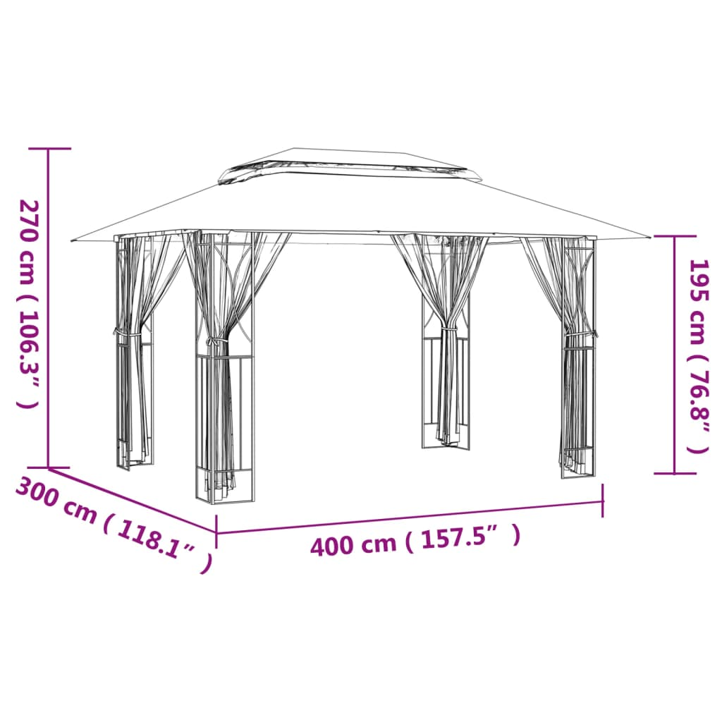 Steel Gazebo with Sidewalls