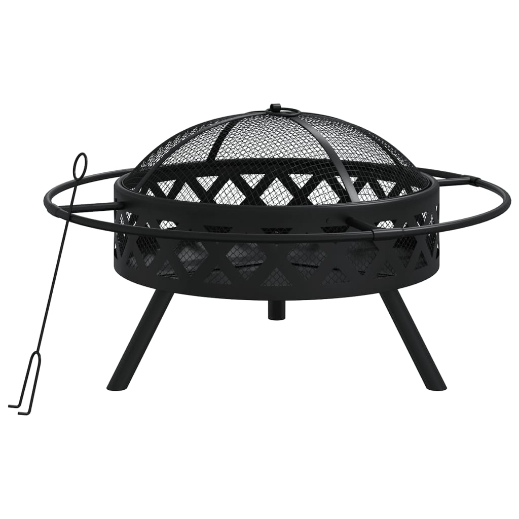 Steel Fire Pit with Poker | Jscapes Home and Garden