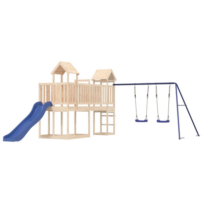 Solid Wood Pine (1 towers & bridge, 1 slide, 2 swings, no climing wall) 357 x 469 x 214 cm (L x W x H)