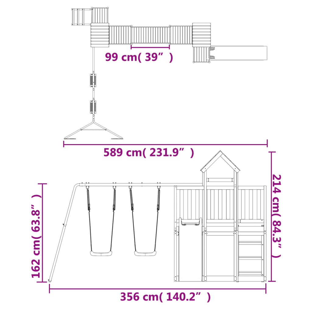 Solid Douglas Wood Play Set | Jscapes Home and Garden