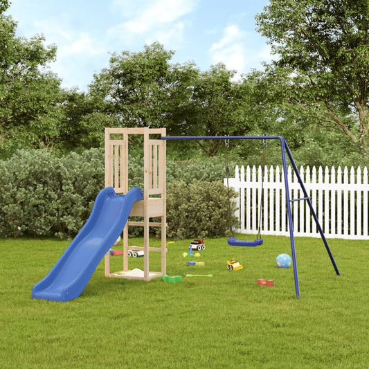 Solid Wood Pine ( 1 play tower, 1 swing, 1 slide ) 237 x 259 x 169 cm (W x D x H)