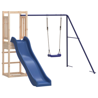 Solid Wood Pine ( 1 play tower, 1 swing, 1 slide ) 237 x 259 x 169 cm (W x D x H)