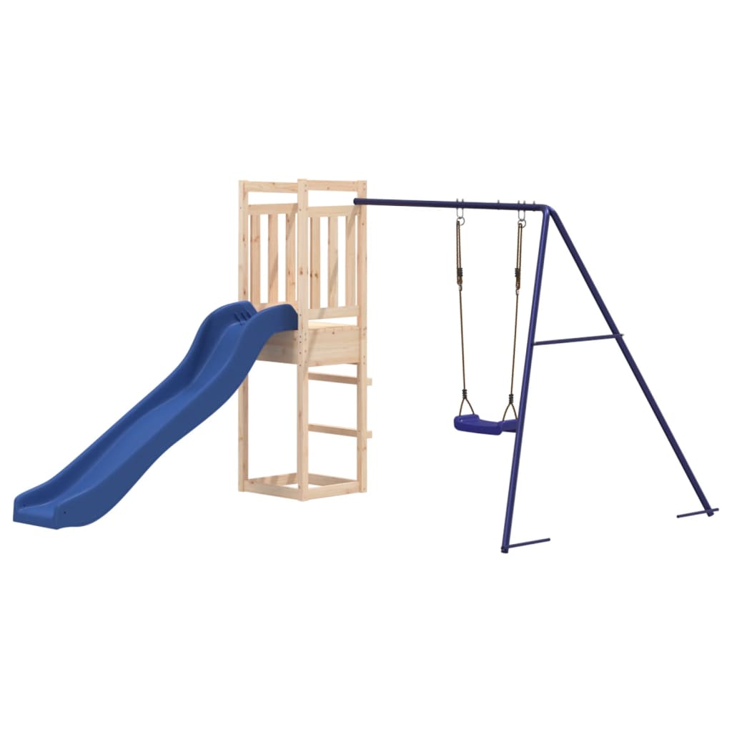 Solid Wood Pine ( 1 play tower, 1 swing, 1 slide ) 237 x 259 x 169 cm (W x D x H)