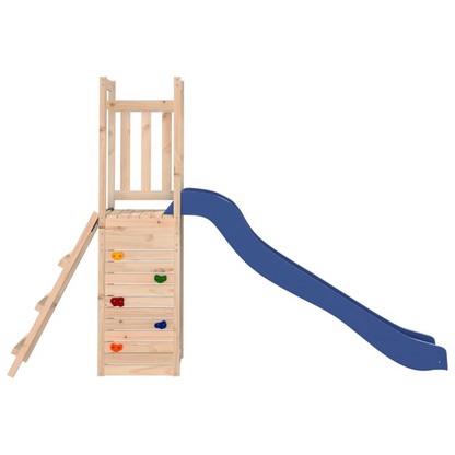 Solid Wood Pine ( 1 play tower with rock climbing wall and slide ) 236 x 53 x 169 cm (L x W x H)