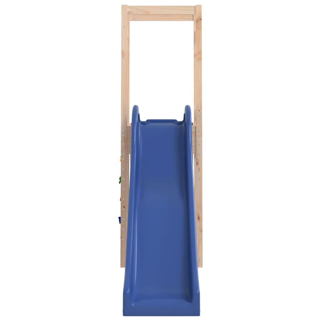 Solid Wood Pine ( 1 play tower with rock climbing wall and slide ) 236 x 53 x 169 cm (L x W x H)