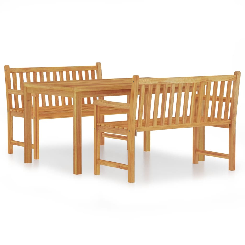  Solid Teak Wood 3 Piece Garden Dining Set 