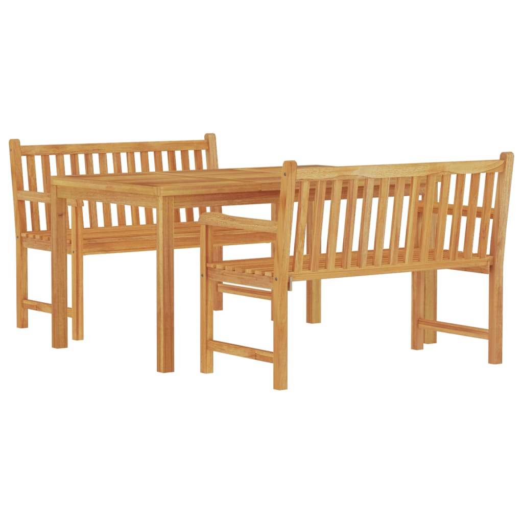  Solid Teak Wood 3 Piece Garden Dining Set 