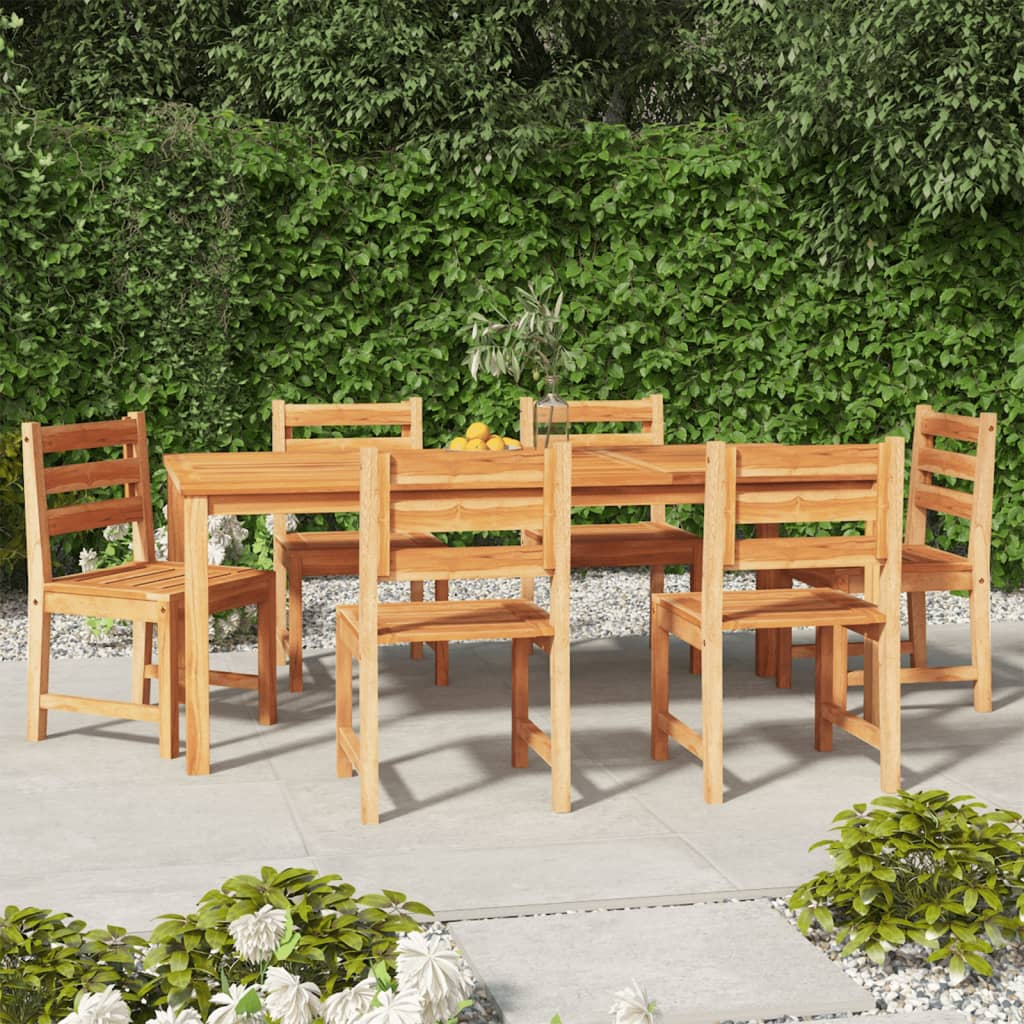 7 Piece  Solid Teak Wood Garden Dining Set