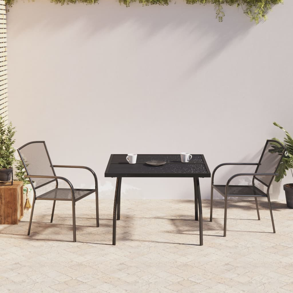 3 Piece Anthracite Steel Garden Dining Set