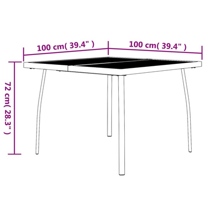 3 Piece Anthracite Steel Garden Dining Set