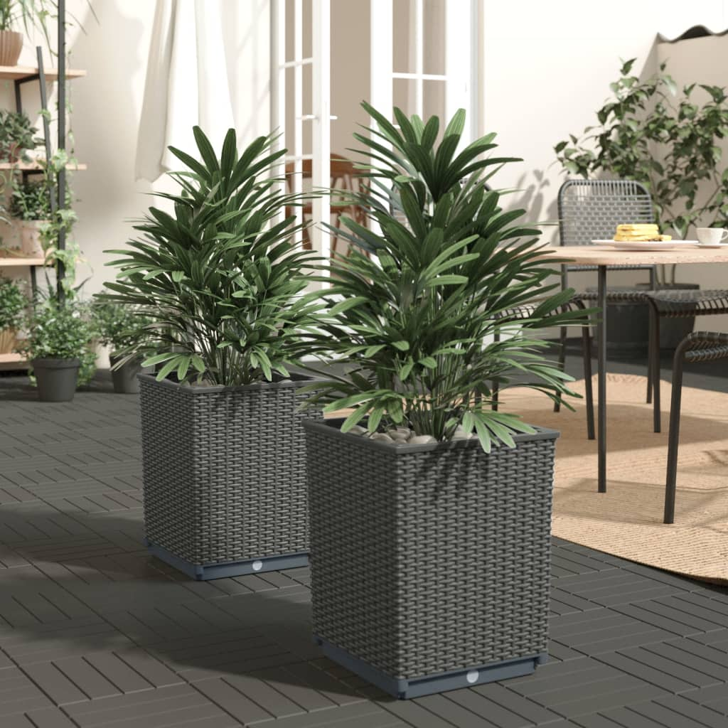 Set of 2 Black Planters | Jscapes Home and Garden