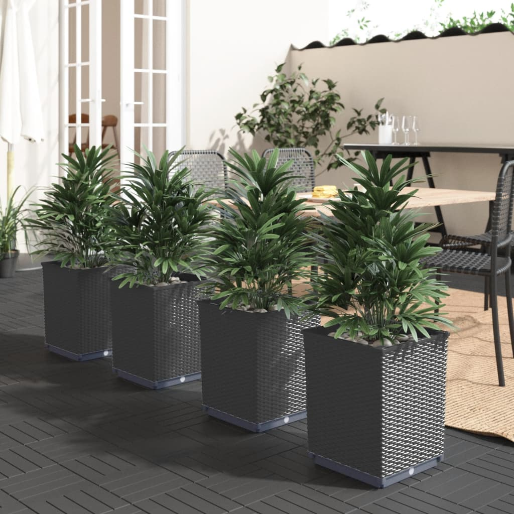 Set of 4 Black Planters | Jscapes Home and Garden