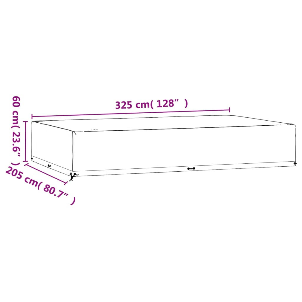  Rectangular Garden Furniture Covers 2 pcs 325x205x60 cm