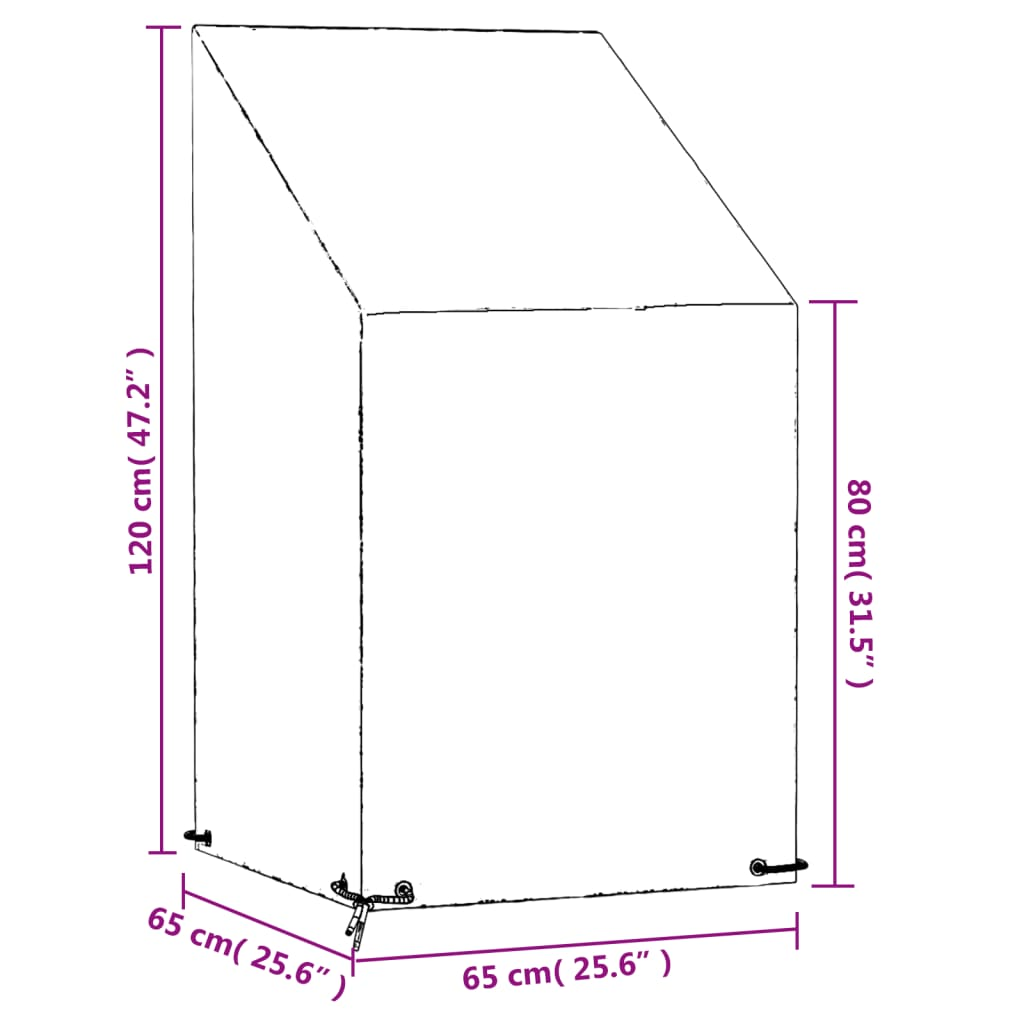  Garden Chair Covers 2 pcs 65x65x80/120 cm 