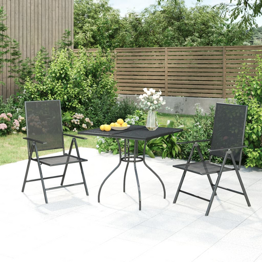  3 Piece Anthracite Steel Garden Dining Set