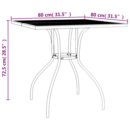  3 Piece Anthracite Steel Garden Dining Set