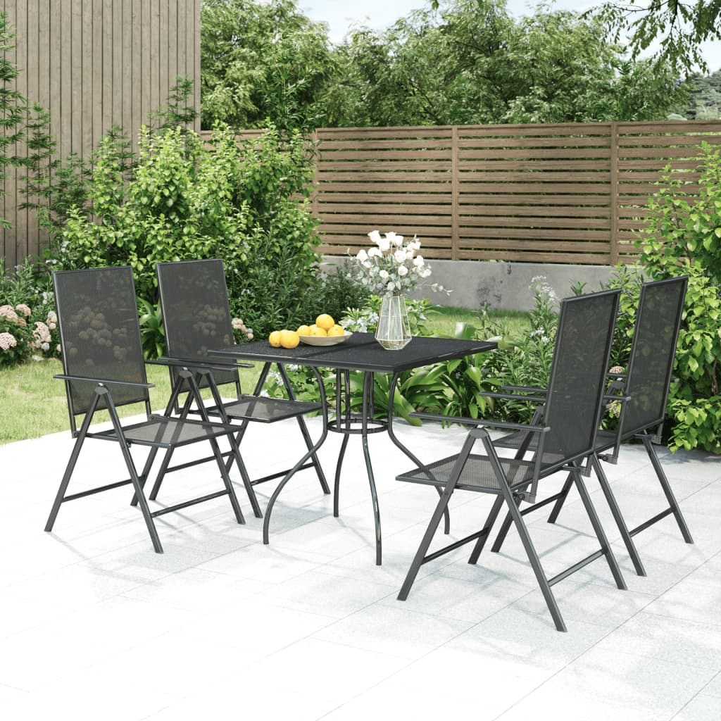 5 Piece Anthracite Steel Garden Dining Set