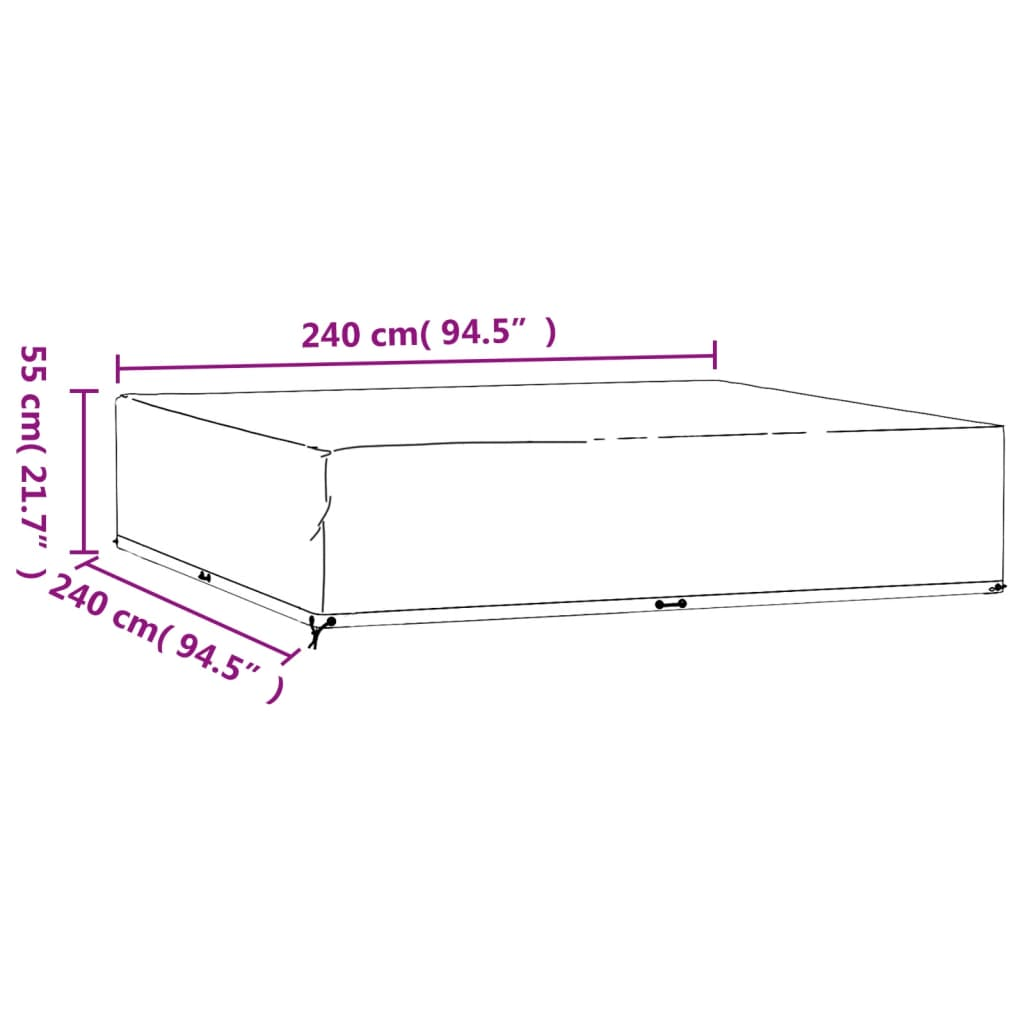 Garden Furniture Cover 240x240x55 cm Square