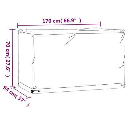 Garden Furniture Cover 170x94x70 cm Rectangular