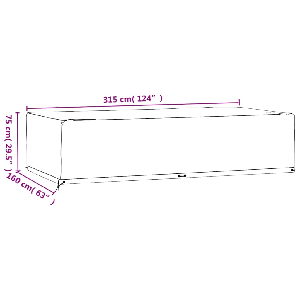 Rectangular Garden Furniture Cover 315x160x75 cm