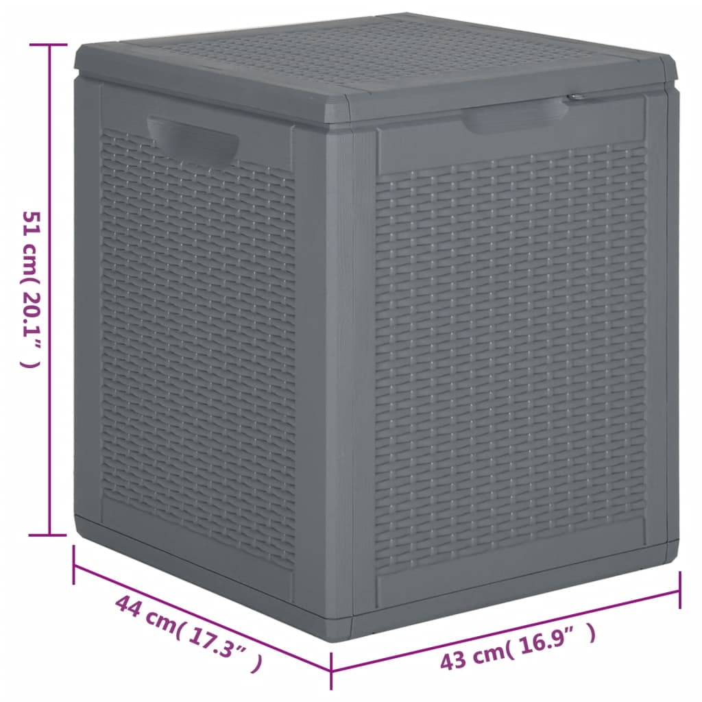 Grey Rattan Garden Storage Box 90 L