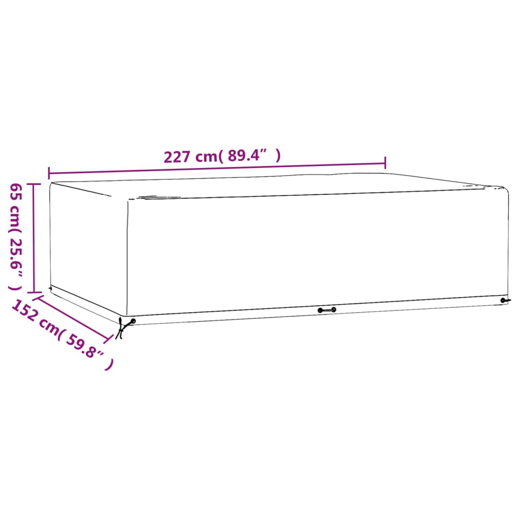 Garden Furniture Cover 227x152x65 cm Rectangular