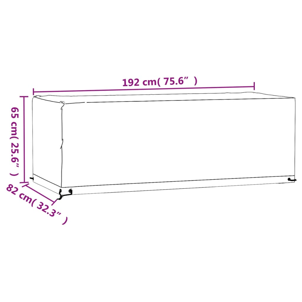 Garden Furniture Cover 192x82x65 cm Rectangular