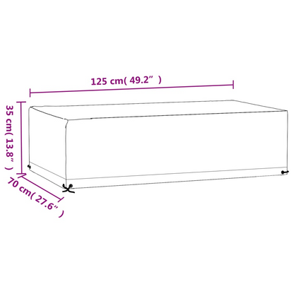 Garden Furniture Cover 125x70x35 cm Rectangular