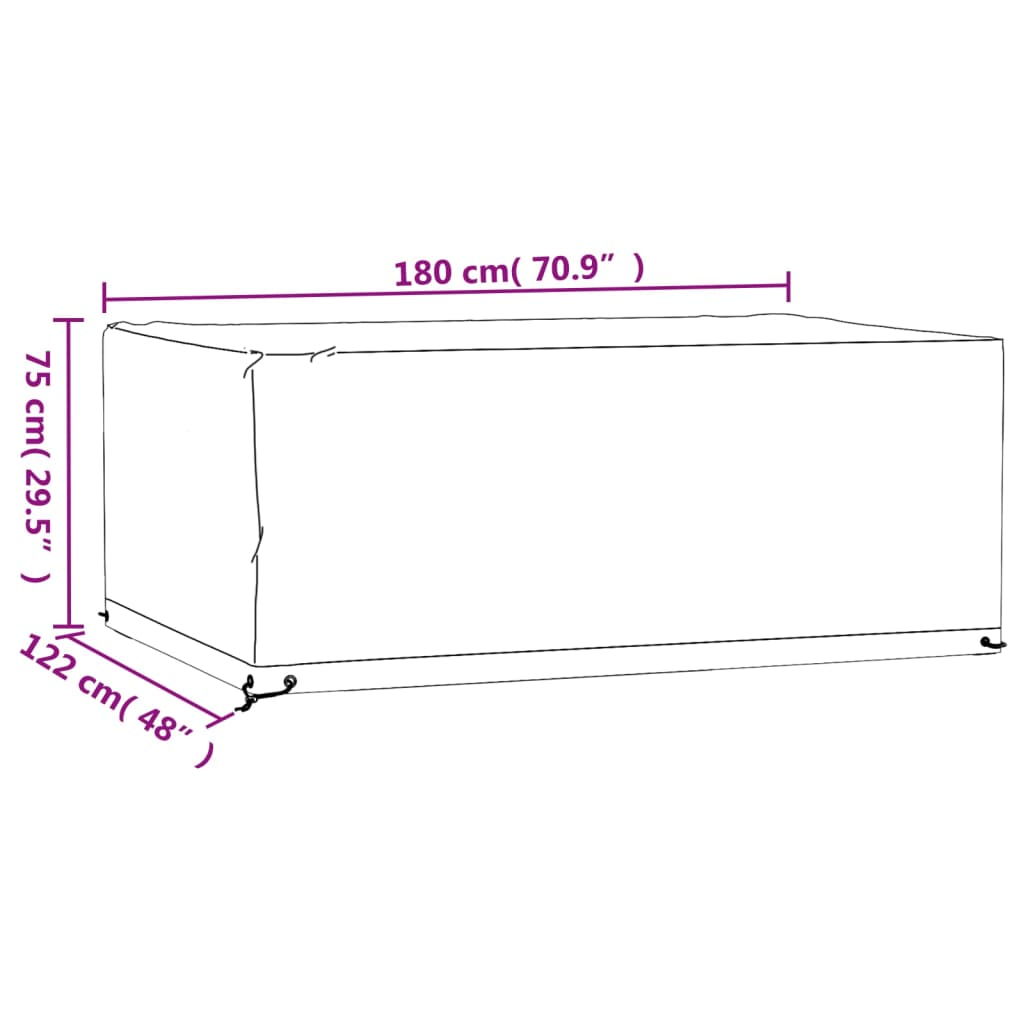 Rectangular Garden Furniture Covers 2 pcs 180x122x75 cm