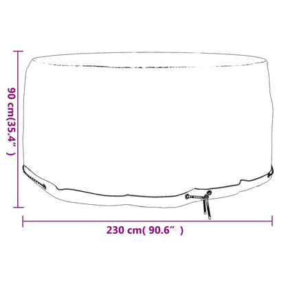 Round Garden Furniture Cover 230x90 cm