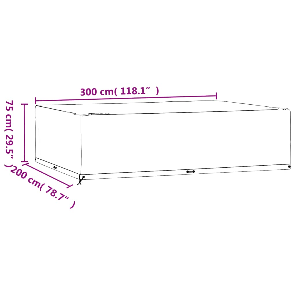 Rectangular Garden Furniture Cover 300x200x75 cm