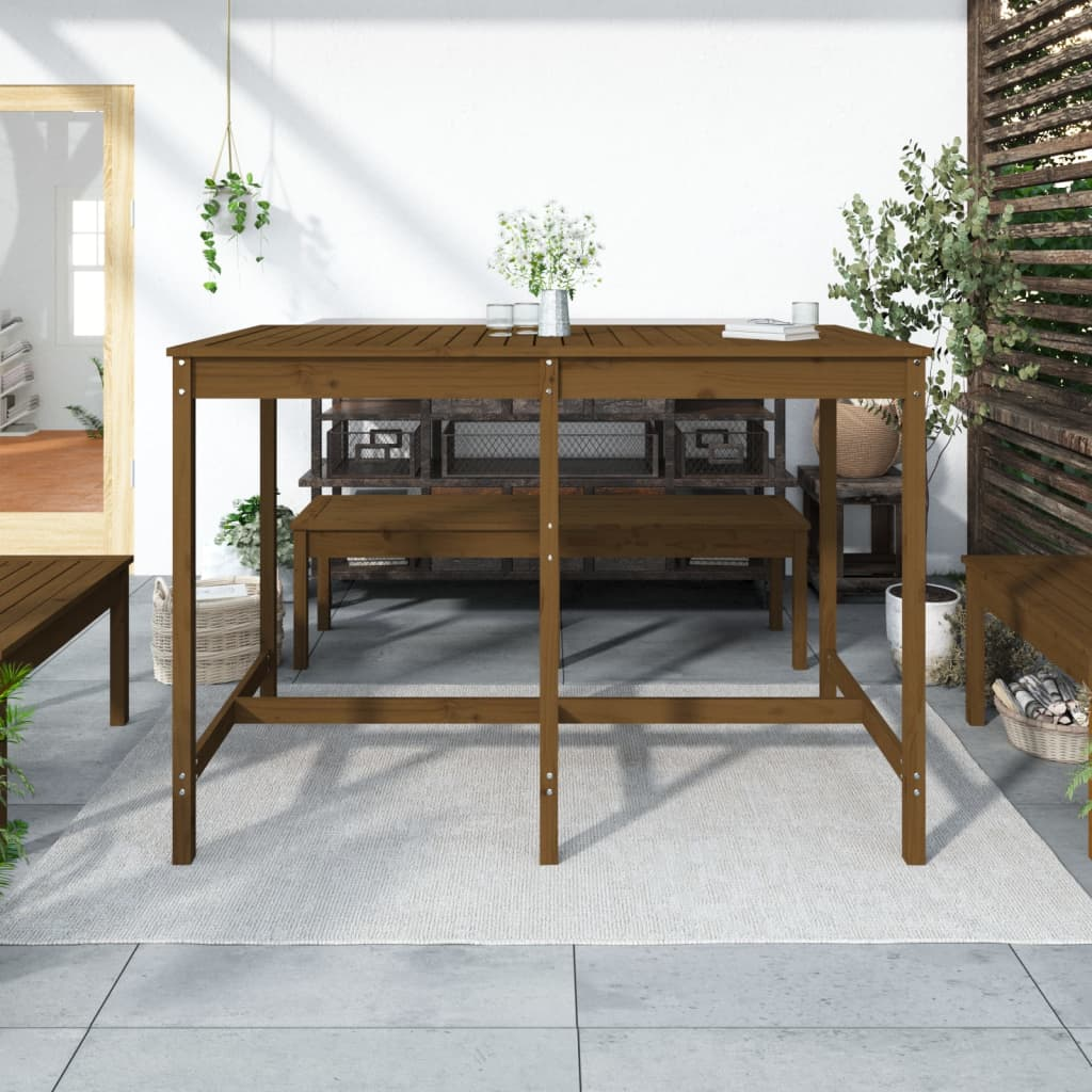 Honey Brown Garden Table 159.5x82.5x110 cm