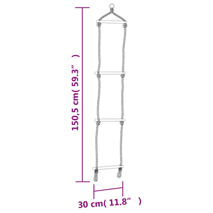 Swing Seat with Rope Ladder and Climbing Stones Blue PE