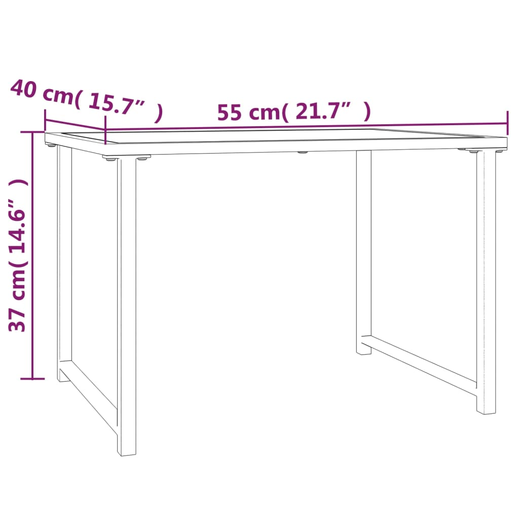  Anthracite Steel Garden Table 55x40x37 cm