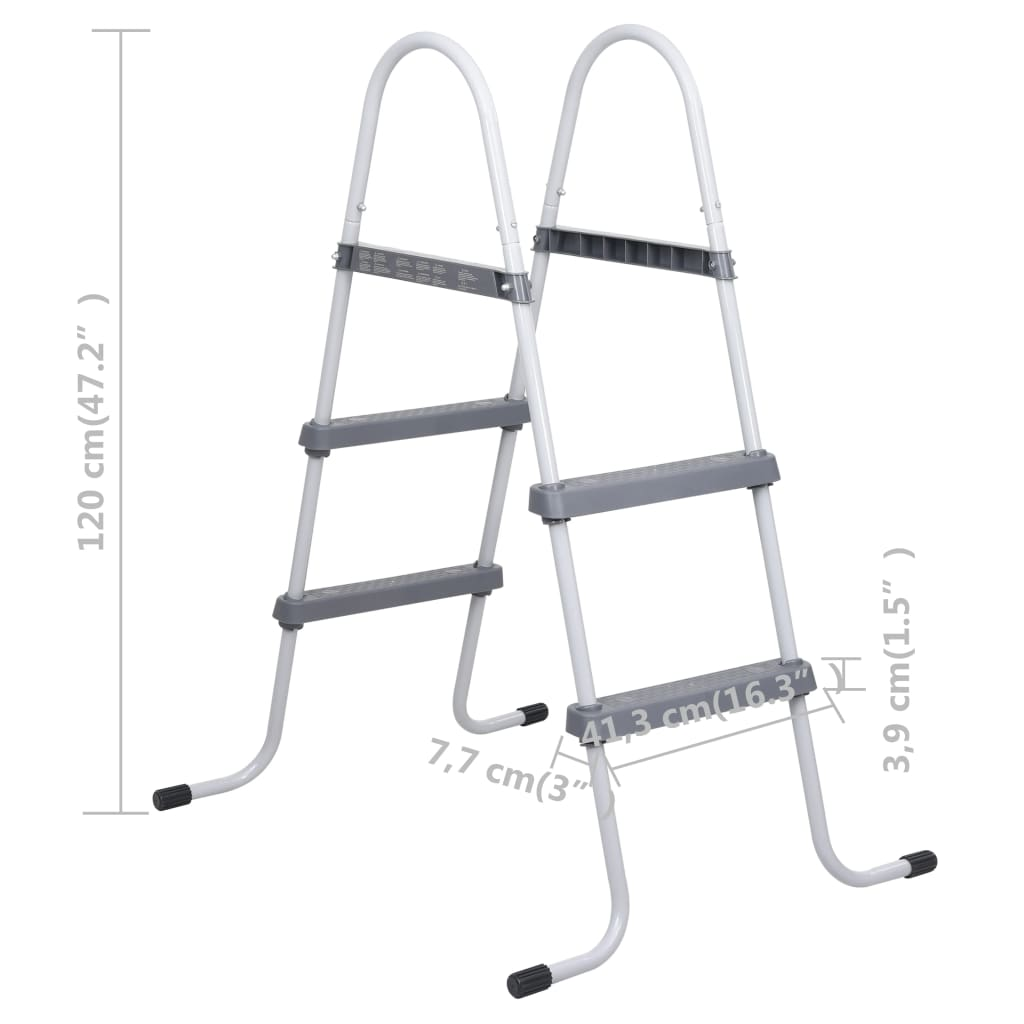 Pool Ladder Grey 84 cm Steel